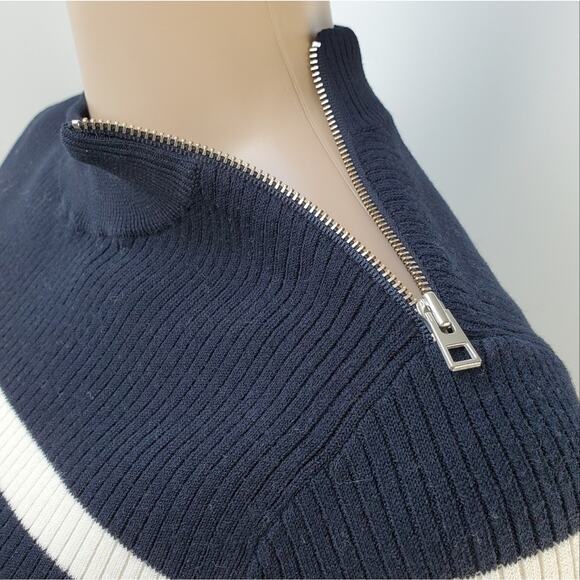 Everlane Breton Ribbed Striped Long Sleeve Cotton Sweater Dress - Picture 6 of 11